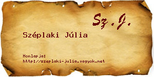 Széplaki Júlia névjegykártya